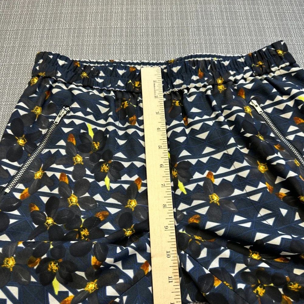 J. Crew Floral Print Turner Joggers Women size 2 Lined Geometric Pull On Pockets